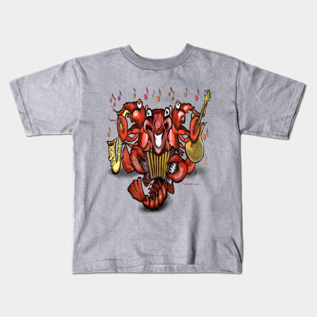 Crawfish Band Kids T-Shirt by Kevin Middleton